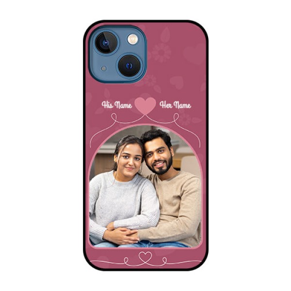 iPhone 13 Mini Photo Printing on Glass Case - Love Floral Design