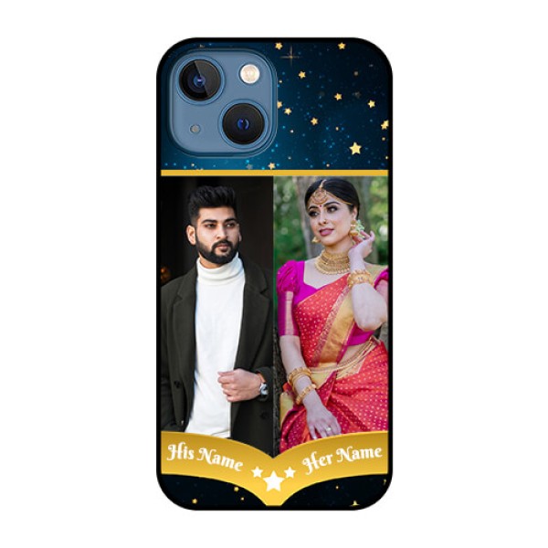 iPhone 13 Mini Custom Glass Phone Case - Galaxy Stars Backdrop Design