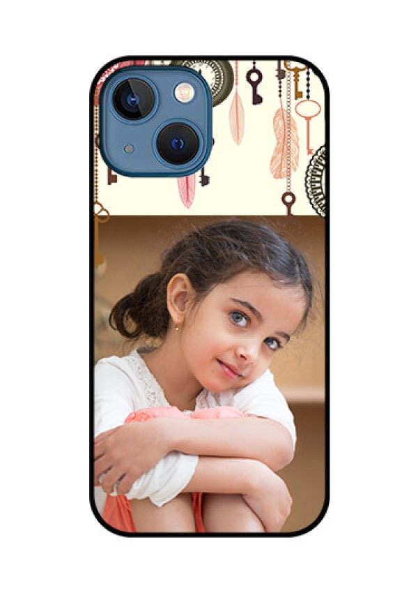 iPhone 13 Mini Custom Glass Mobile Case - Boho Style Design