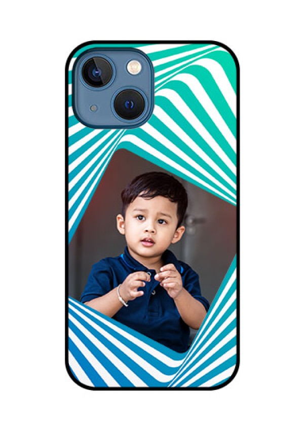 iPhone 13 Mini Personalized Glass Phone Case - Abstract Spiral Design