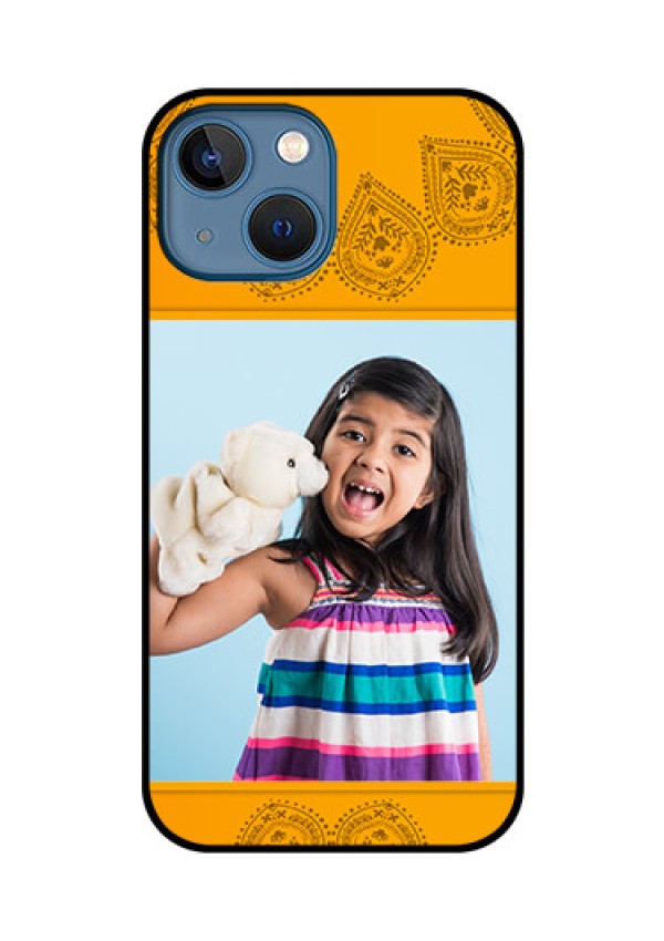 iPhone 13 Mini Personalized Glass Phone Case - Photo Wedding Design
