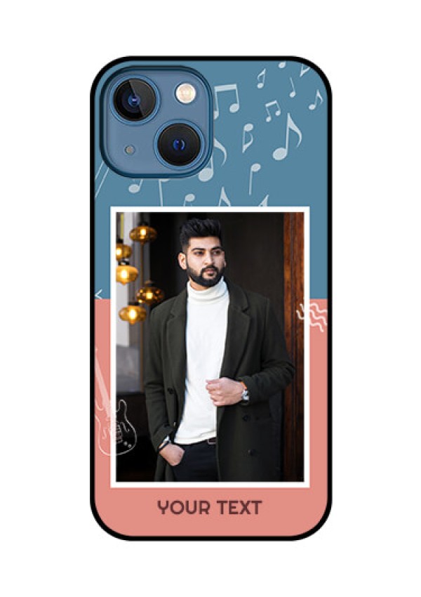 iPhone 13 Mini Photo Printing on Glass Case - with Color Musical Note Design