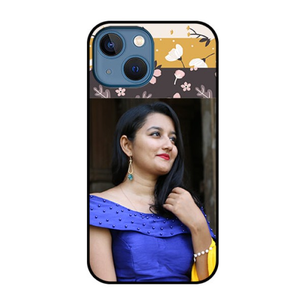iPhone 13 Mini Custom Glass Phone Case - Stylish Floral Design