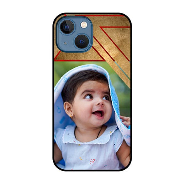 iPhone 13 Mini Personalized Glass Phone Case - Gradient Abstract Texture Design