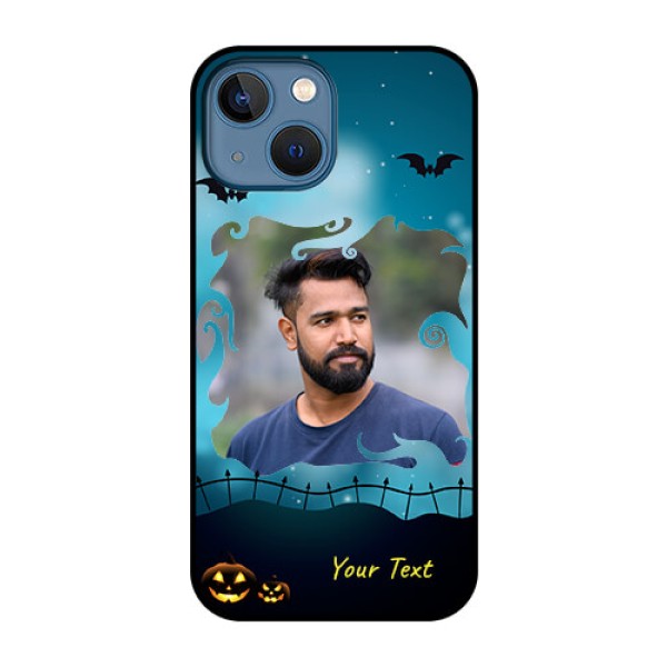 iPhone 13 Mini Custom Glass Phone Case - Halloween frame design