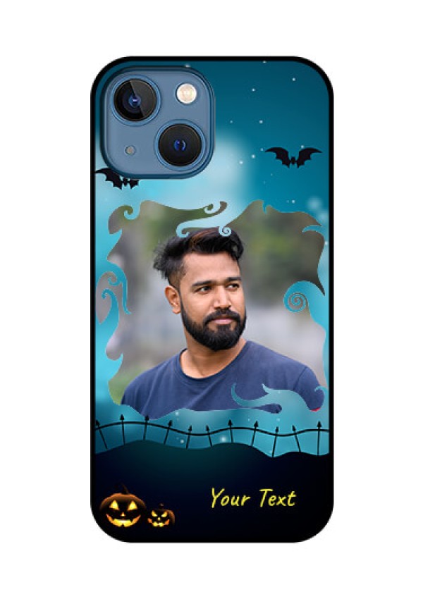 iPhone 13 Mini Custom Glass Phone Case - Halloween frame design