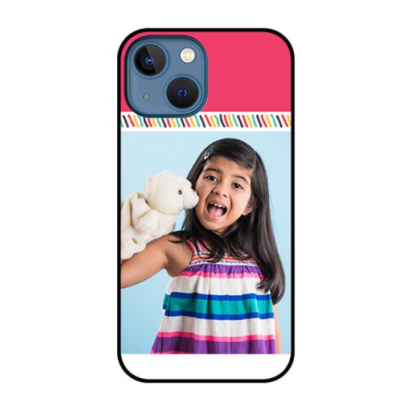 iPhone 13 Mini Personalized Glass Phone Case - Line art design