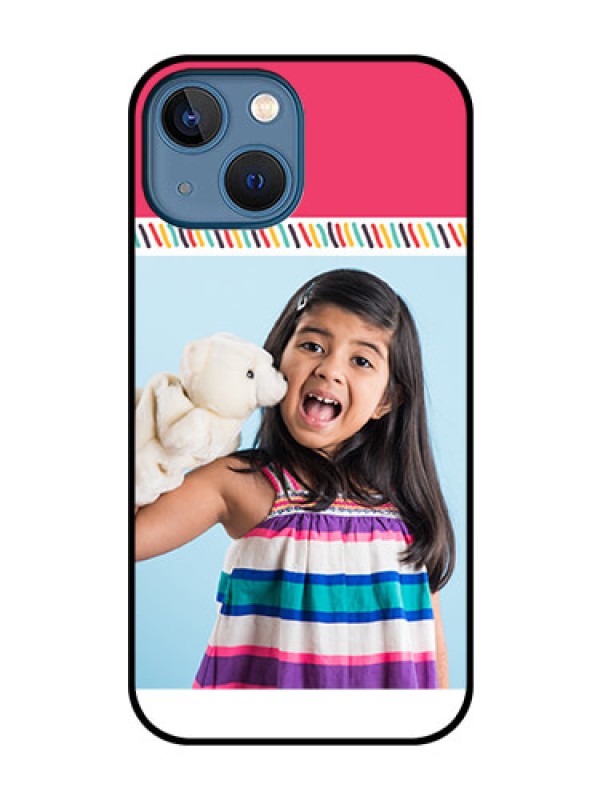 Custom iPhone 13 Mini Personalized Glass Phone Case - Line art design