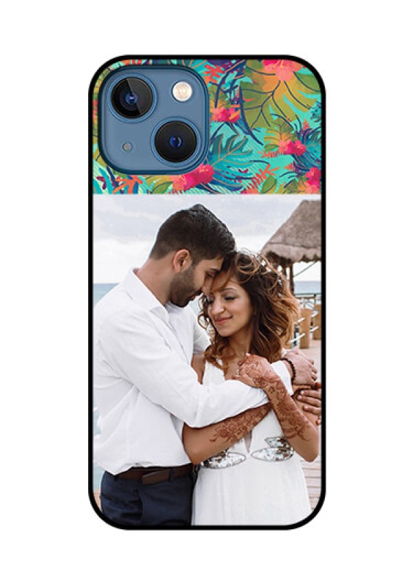 iPhone 13 Mini Photo Printing on Glass Case - Watercolor Floral Design