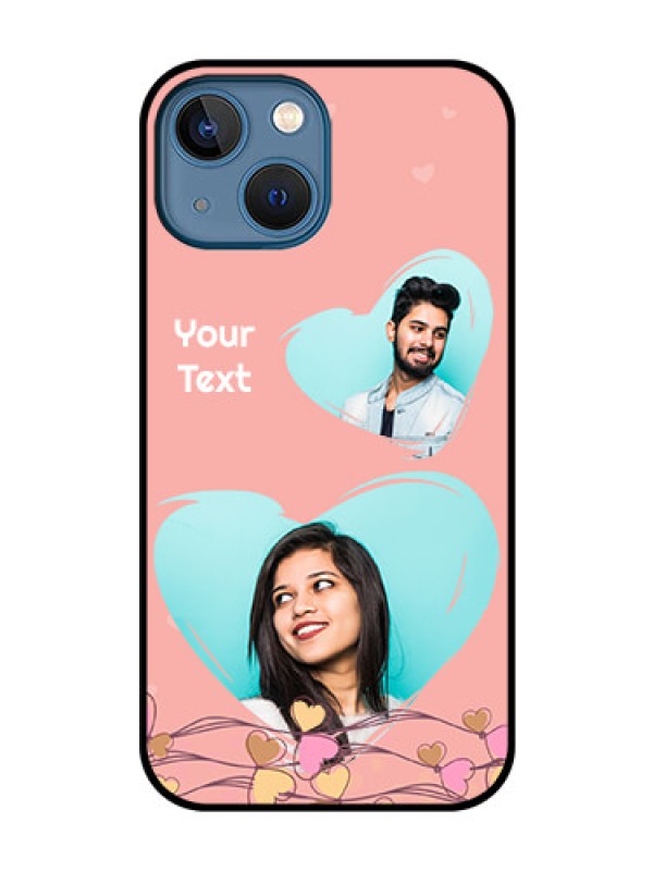 Custom iPhone 13 Mini Custom Glass Mobile Case - Love Doodle Design