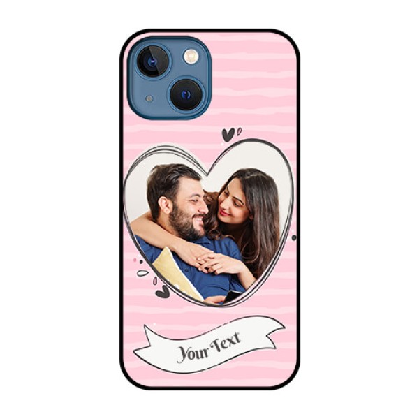 iPhone 13 Mini Custom Glass Phone Case - Vintage Heart Design