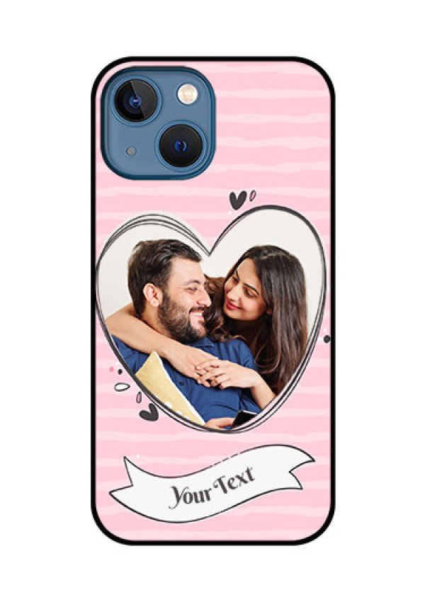 iPhone 13 Mini Custom Glass Phone Case - Vintage Heart Design