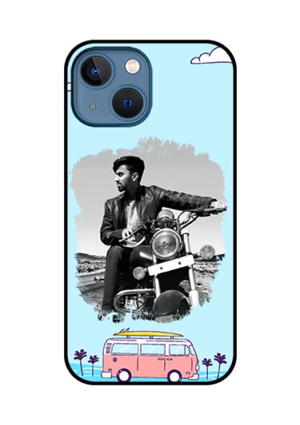 iPhone 13 Mini Photo Printing on Glass Case - Travel & Adventure Design