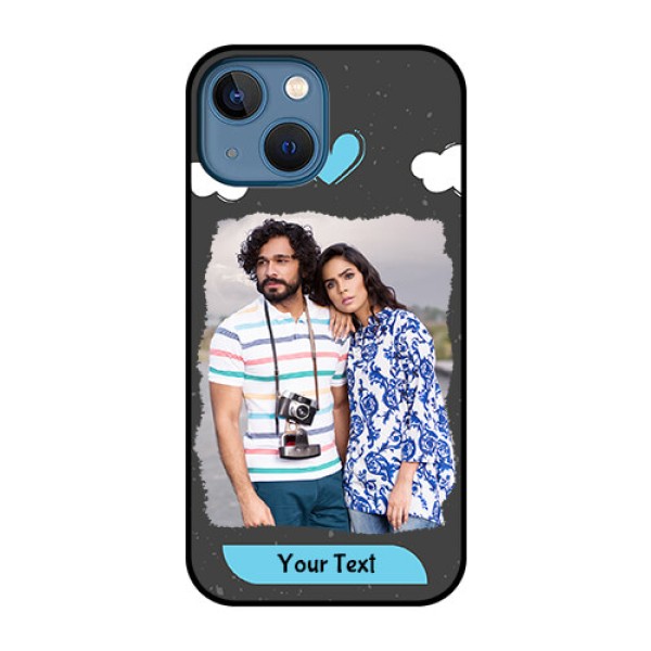 iPhone 13 Mini Custom Glass Phone Case - Splashes with love doodles Design iPhone 13 Mini Custom Glass Phone Case - Splashes with love doodles Design