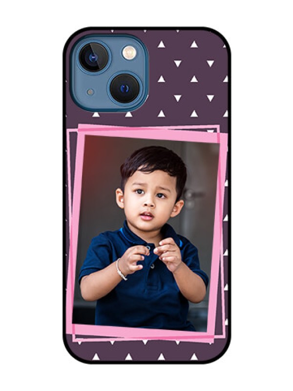 Custom iPhone 13 Mini Custom Glass Mobile Case - Triangle Pattern Dotted Design