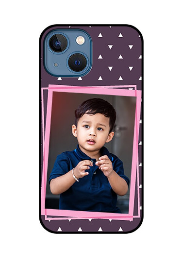 iPhone 13 Mini Custom Glass Mobile Case - Triangle Pattern Dotted Design