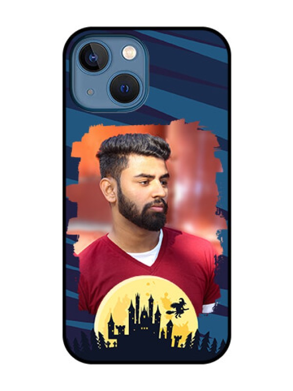 Custom iPhone 13 Mini Photo Printing on Glass Case - Halloween Witch Design