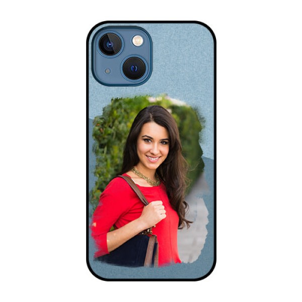 iPhone 13 Mini Custom Glass Mobile Case - Grunge Line Art Design
