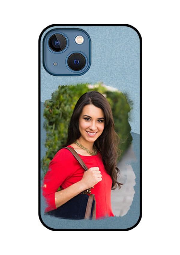 iPhone 13 Mini Custom Glass Mobile Case - Grunge Line Art Design