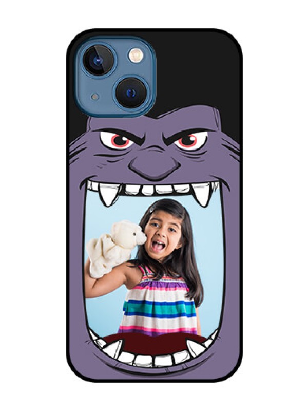 Custom iPhone 13 Mini Custom Glass Phone Case - Angry Monster Design
