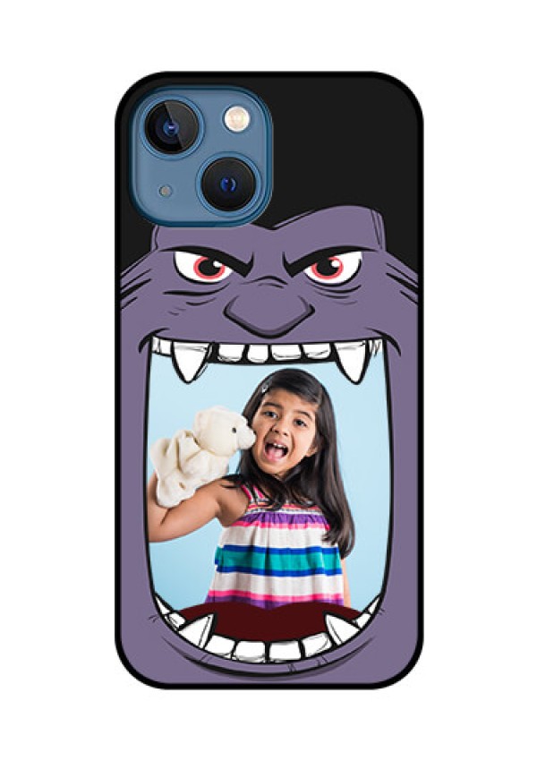 iPhone 13 Mini Custom Glass Phone Case - Angry Monster Design