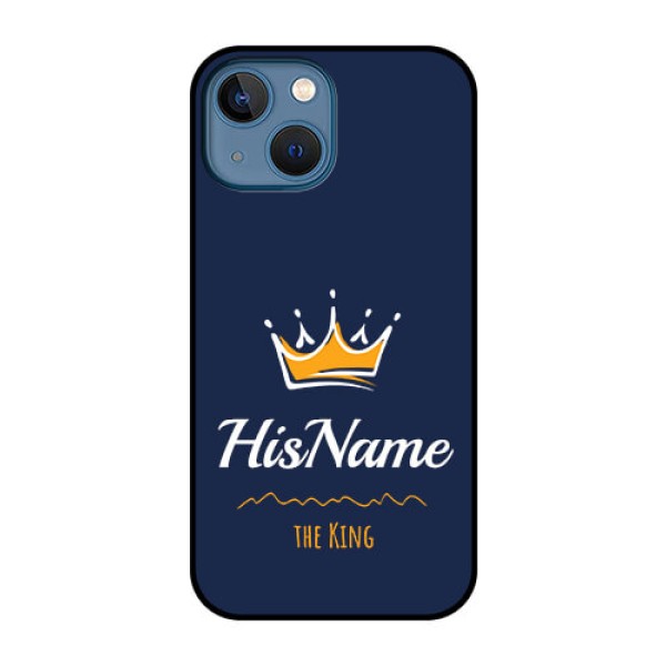 iPhone 13 Mini Glass Phone Case King with Name