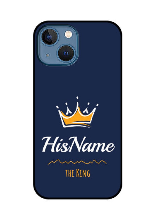 iPhone 13 Mini Glass Phone Case King with Name