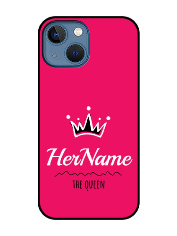 Custom iPhone 13 Mini Glass Phone Case Queen with Name