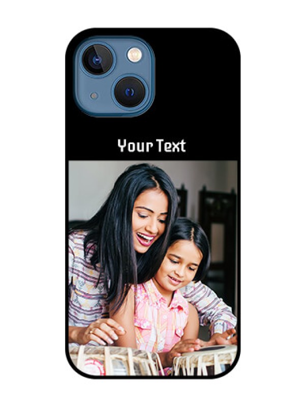 Custom iPhone 13 Mini Photo with Name on Glass Phone Case