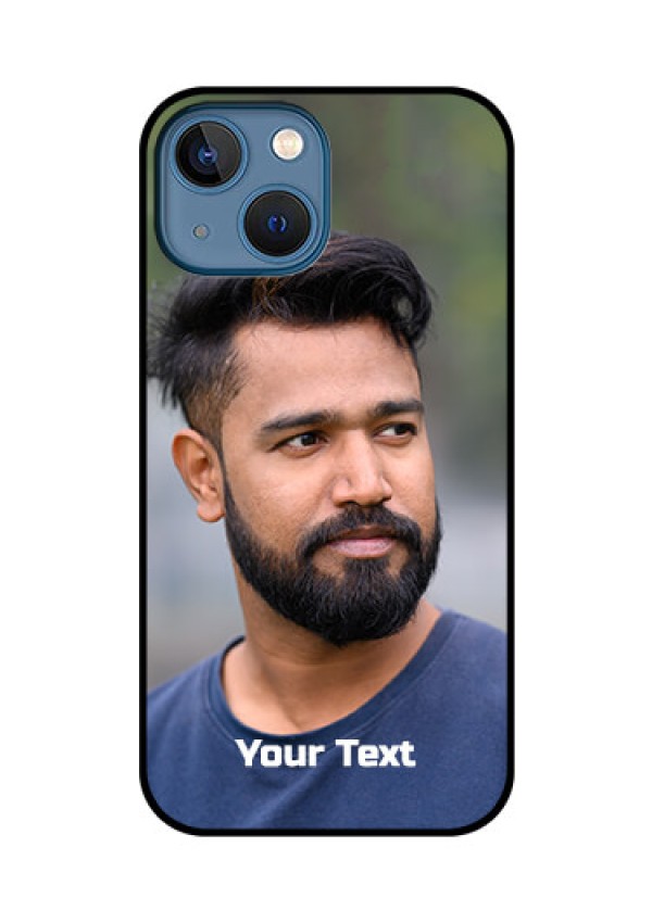 iPhone 13 Mini Glass Mobile Cover: Photo with Text