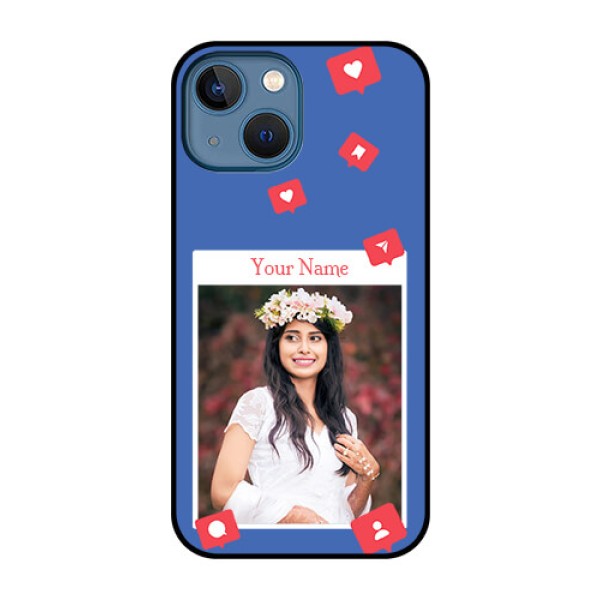 iPhone 13 Mini Custom Glass Phone Case - Like Share And Comment Design iPhone 13 Mini Custom Glass Phone Case - Like Share And Comment Design