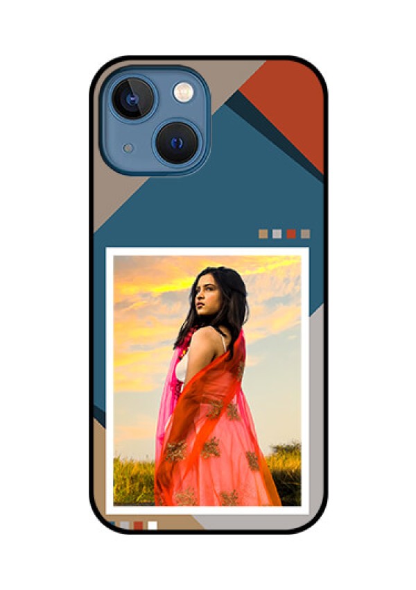 iPhone 13 Mini Personalized Glass Phone Case - Retro color pallet Design