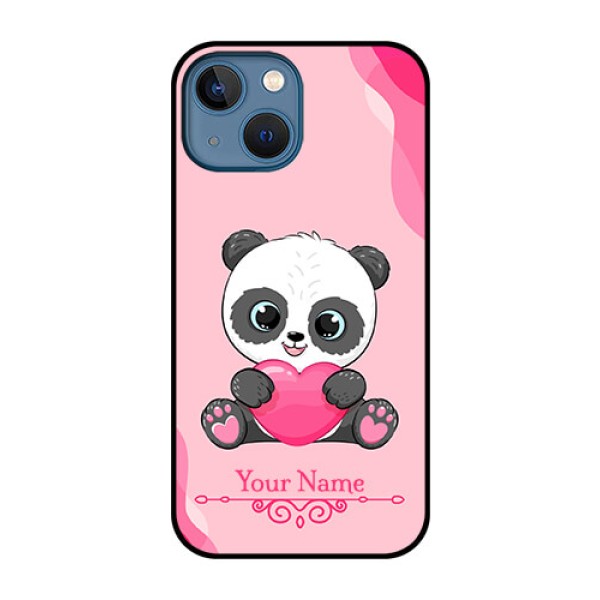 iPhone 13 Mini Custom Glass Mobile Case - Cute Panda Design