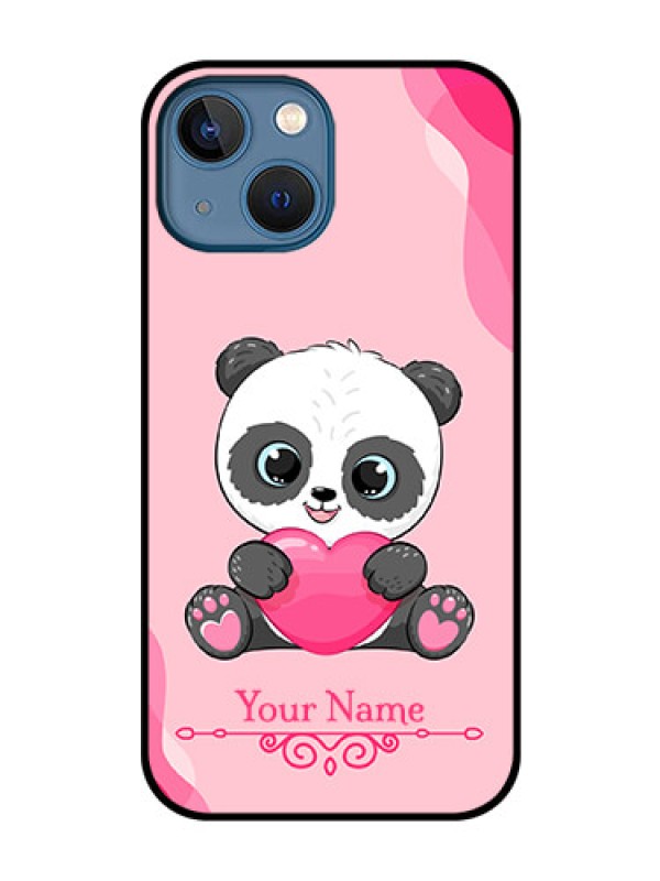 Custom iPhone 13 Mini Custom Glass Mobile Case - Cute Panda Design