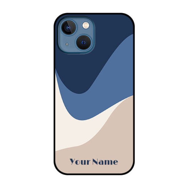 iPhone 13 Mini Custom Glass Phone Case - Abstract Drip Art Design