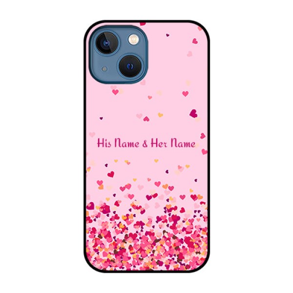 iPhone 13 Mini Photo Printing on Glass Case - Floating Hearts Design iPhone 13 Mini Photo Printing on Glass Case - Floating Hearts Design