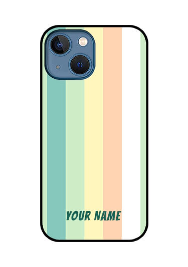 iPhone 13 Mini Photo Printing on Glass Case - Multi-colour Stripes Design