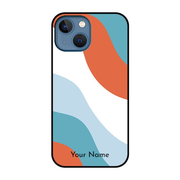 iPhone 13 Mini Custom Glass Mobile Case - coloured Waves Design
