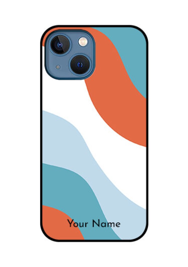 iPhone 13 Mini Custom Glass Mobile Case - coloured Waves Design