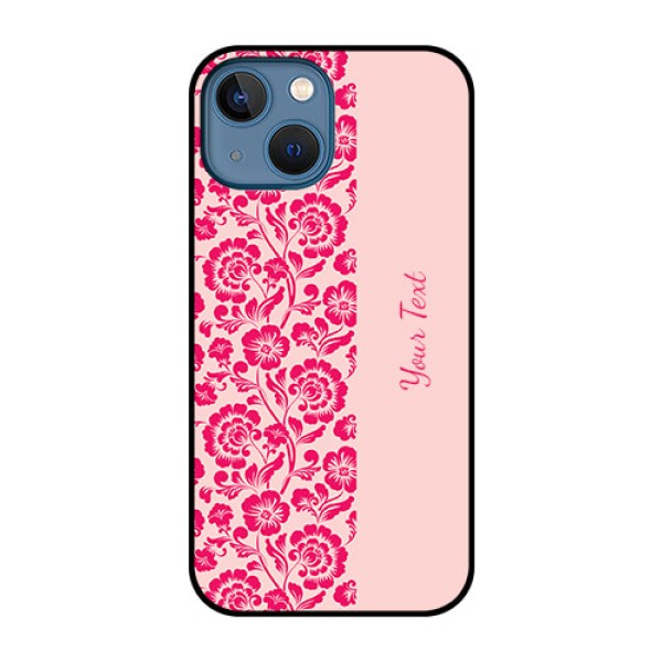 iPhone 13 Mini Custom Glass Phone Case - Attractive Floral Pattern Design