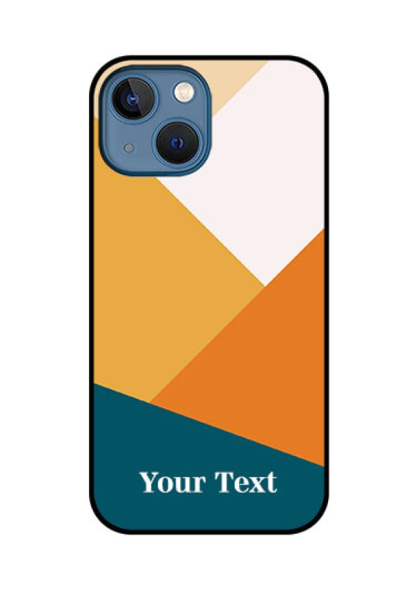 iPhone 13 Mini Personalized Glass Phone Case - Stacked Multi-colour Design