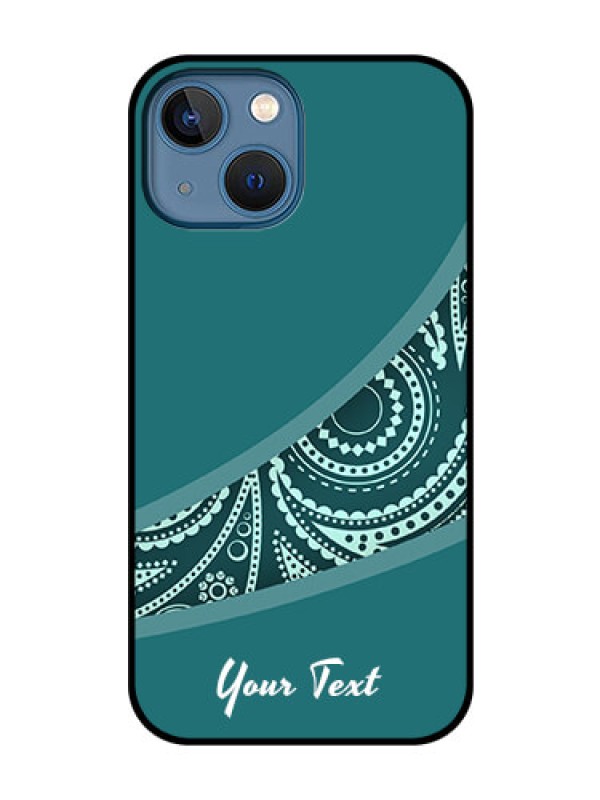 Custom iPhone 13 Mini Photo Printing on Glass Case - semi visible floral Design
