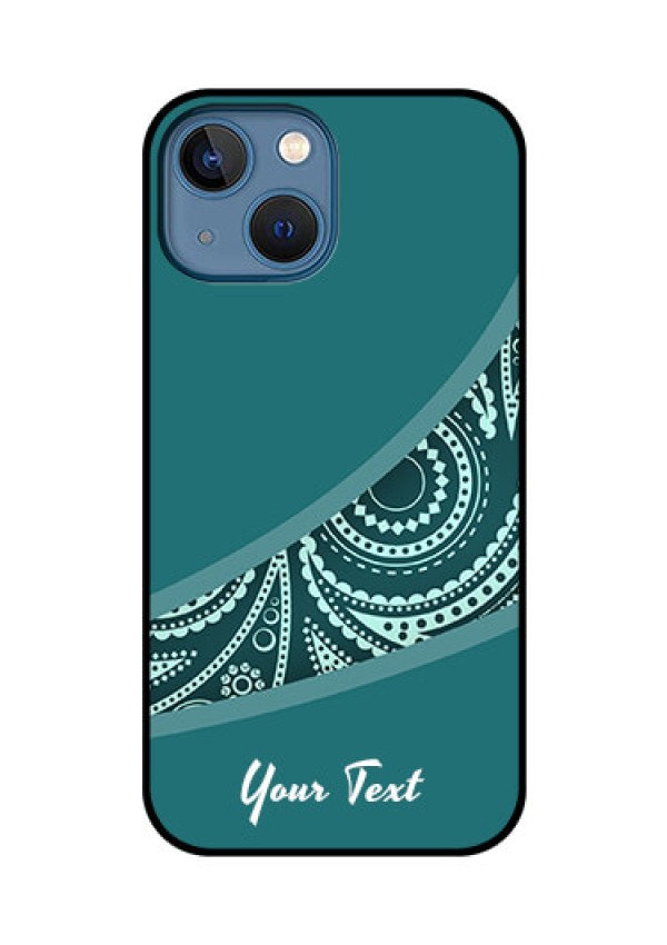 iPhone 13 Mini Photo Printing on Glass Case - semi visible floral Design