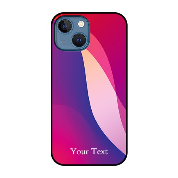 iPhone 13 Mini Personalized Glass Phone Case - Digital abstract Overlap Design