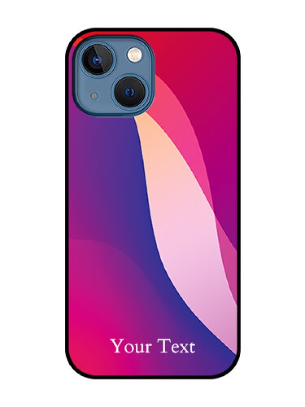 Custom iPhone 13 Mini Personalized Glass Phone Case - Digital abstract Overlap Design