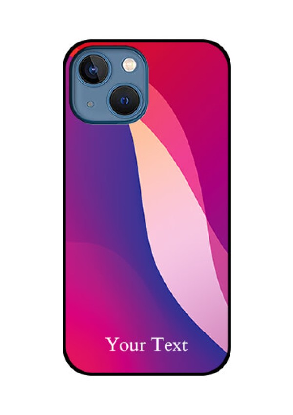 iPhone 13 Mini Personalized Glass Phone Case - Digital abstract Overlap Design