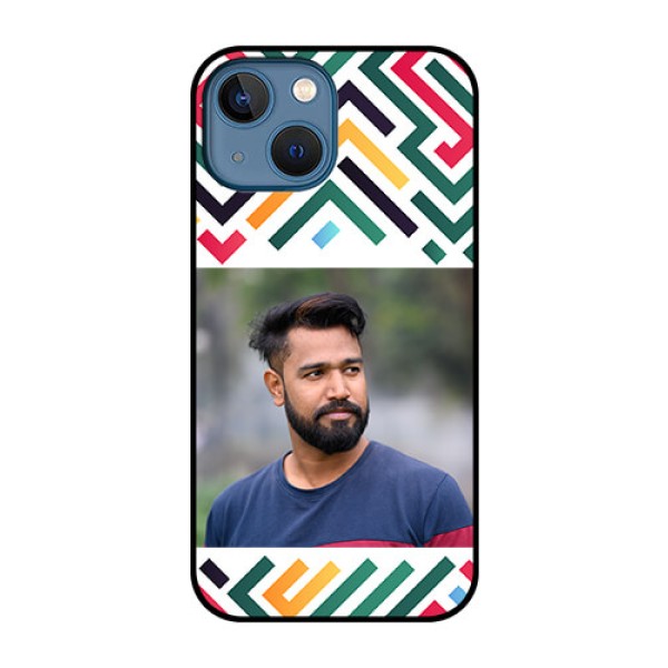 iPhone 13 Mini Personalized Glass Phone Case - Colorful Maze Pattern Design iPhone 13 Mini Personalized Glass Phone Case - Colorful Maze Pattern Design