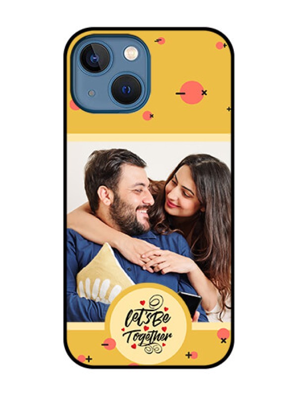 Custom iPhone 13 Mini Photo Printing on Glass Case - Lets be Together Design