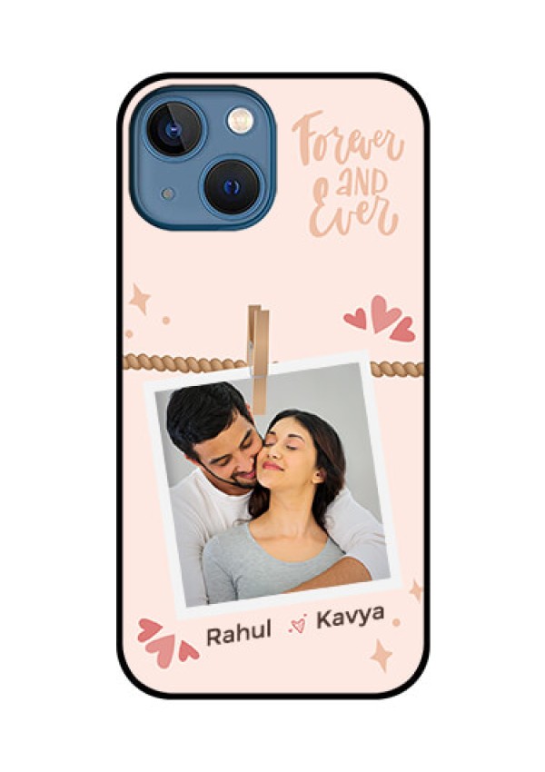 iPhone 13 Mini Custom Glass Phone Case - Forever and ever love Design