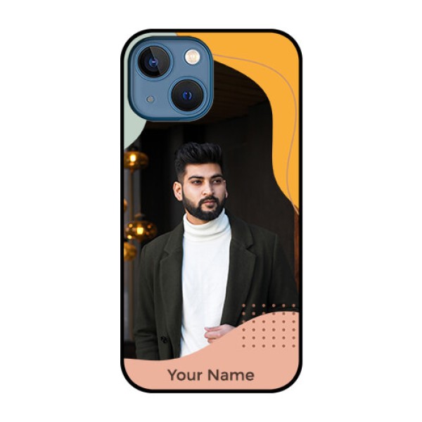 iPhone 13 Mini Personalized Glass Phone Case - Tri-coloured overlay design iPhone 13 Mini Personalized Glass Phone Case - Tri-coloured overlay design